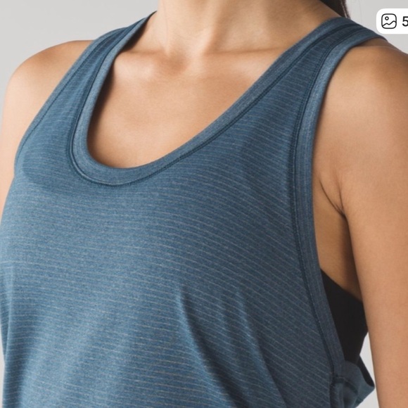 Lululemon Tie Back Singlet Tank Top Heathered Alberta Lake Blue - Picture 8 of 9